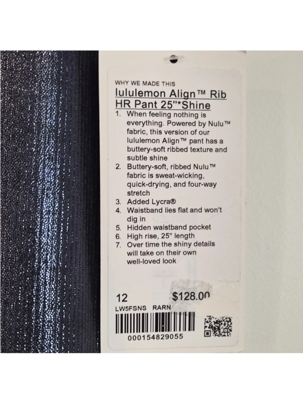 Lululemon rib align shiny leggings. Size 12 - Picture 7 of 8